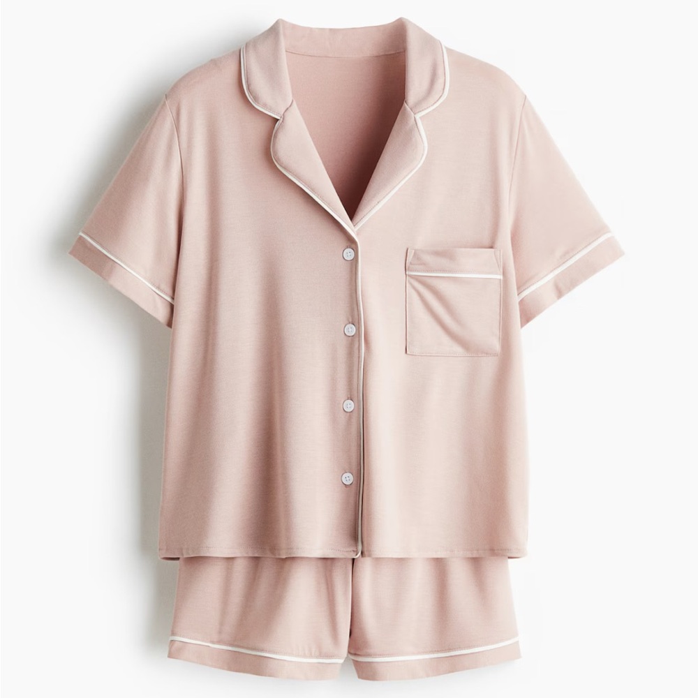 Women's Pink Short Sleeve Pajama Set